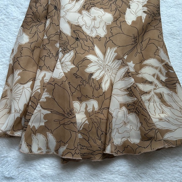 Vintage Worthington  Brown Floral Midi Skirt - Picture 5 of 5